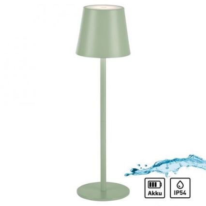 Leuchten Direkt 19250-43 - LED Lámpara de mesa recargable y regulable para exteriores EURIA LED/3W/5V IP54 verde