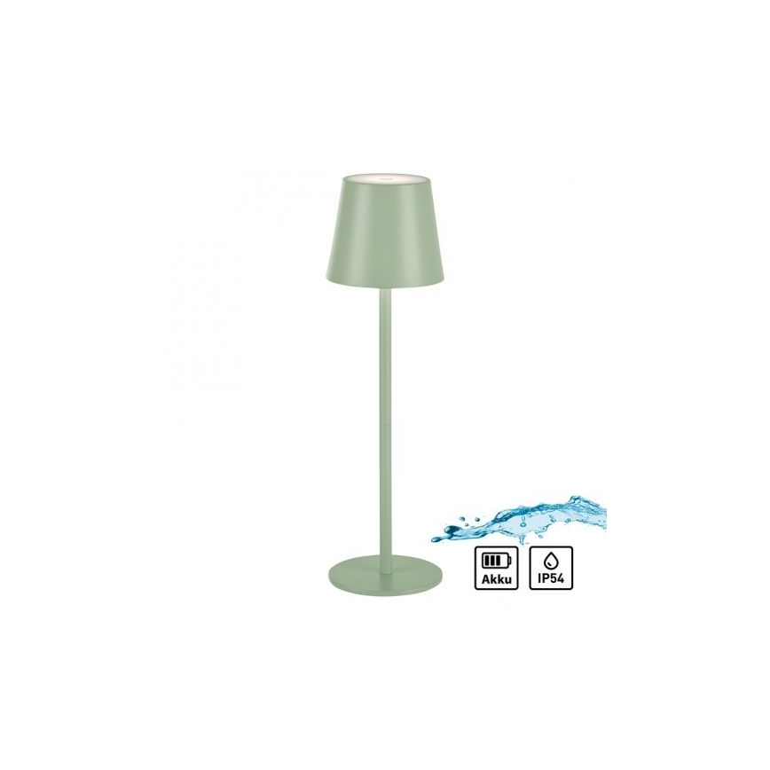 Leuchten Direkt 19250-43 - LED Lámpara de mesa recargable y regulable para exteriores EURIA LED/3W/5V IP54 verde