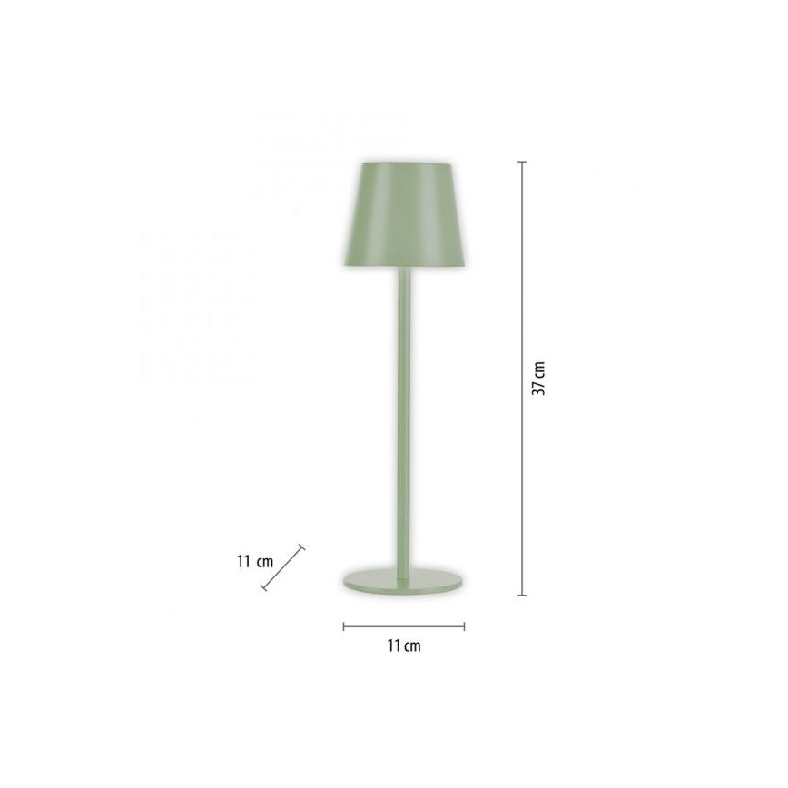 Leuchten Direkt 19250-43 - LED Lámpara de mesa recargable y regulable para exteriores EURIA LED/3W/5V IP54 verde