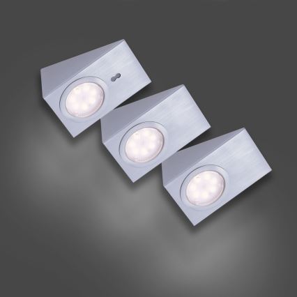 Leuchten Direkt 84111-55-3 - SET 3x LED Iluminación para muebles con sensor THEO LED/3,6W/230V