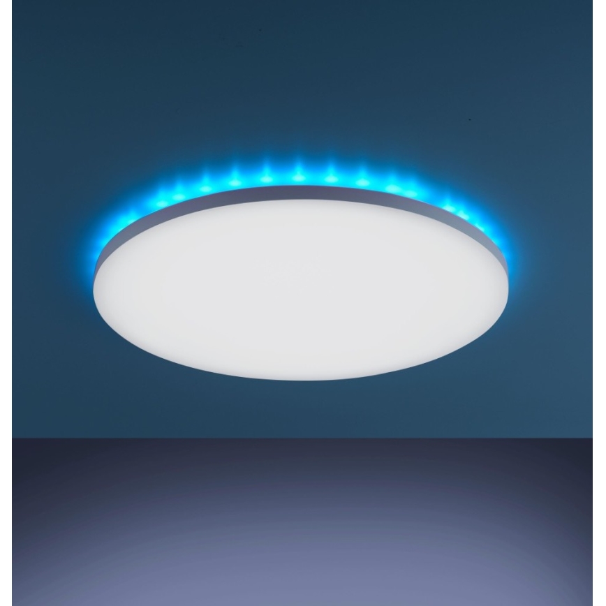 Leuchten Direkt 15602-16 - Plafón LED RGBW regulable GUSTAV LED/20,3W/230V + LED/1,8W 2700-5000K + mando a distancia