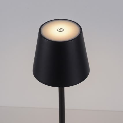 Leuchten Direkt 19250-18 - LED Lámpara de mesa recargable y regulable para exteriores EURIA LED/3W/5V 2600 mAh IP54 negro