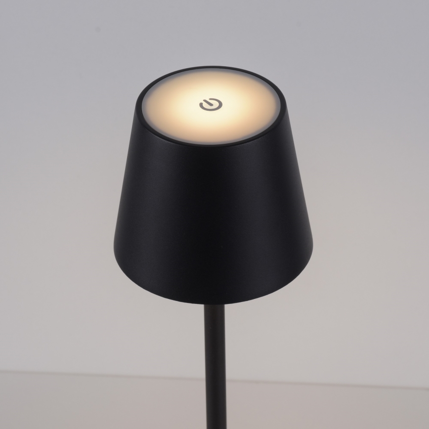 Leuchten Direkt 19250-18 - LED Lámpara de mesa recargable y regulable para exteriores EURIA LED/3W/5V 2600 mAh IP54 negro