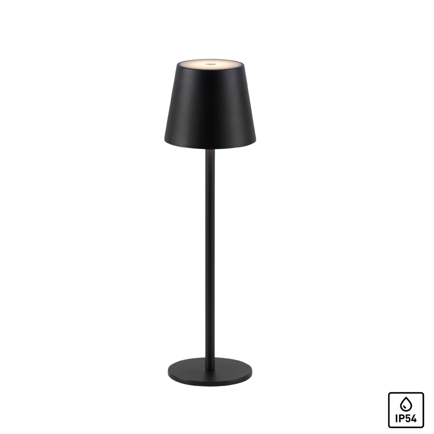 Leuchten Direkt 19250-18 - LED Lámpara de mesa recargable y regulable para exteriores EURIA LED/3W/5V 2600 mAh IP54 negro