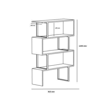 Librería ADRIANA 124x92 cm blanco/beige