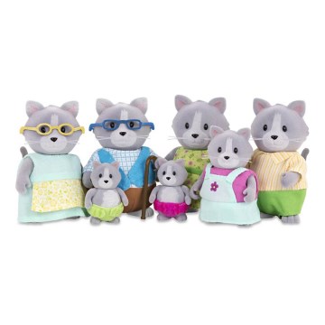 Li'l Woodzeez - Set de figuras DAINTYPAW Familia de gatos