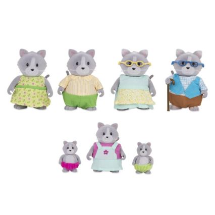 Li'l Woodzeez - Set de figuras DAINTYPAW Familia de gatos