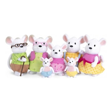 Li'l Woodzeez - Set de figuras NIBBLEKIN Familia de ratones