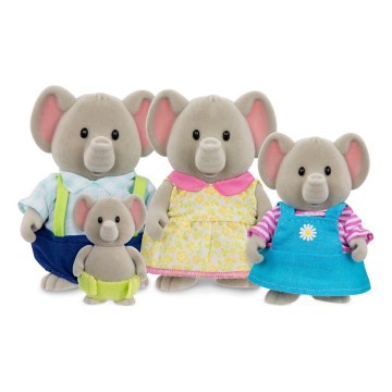 Li'l Woodzeez - Set de figuras OLIPHANT Familia de elefantes