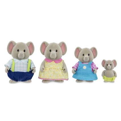 Li'l Woodzeez - Set de figuras OLIPHANT Familia de elefantes