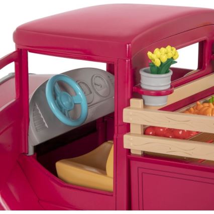 Li'l Woodzeez - Set de juguete camión de granjero con puesto de comida 3xAAA