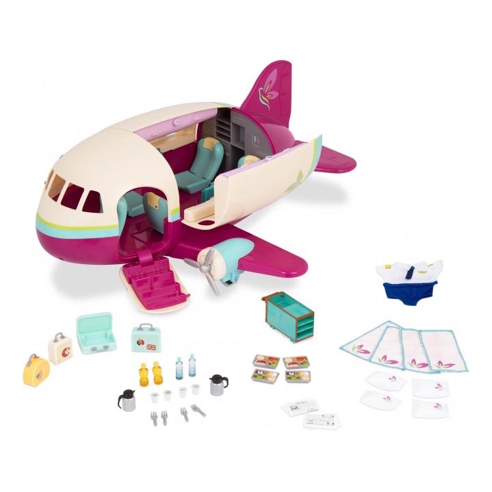 Li'l Woodzeez - Set de juguetes avión con accesorios