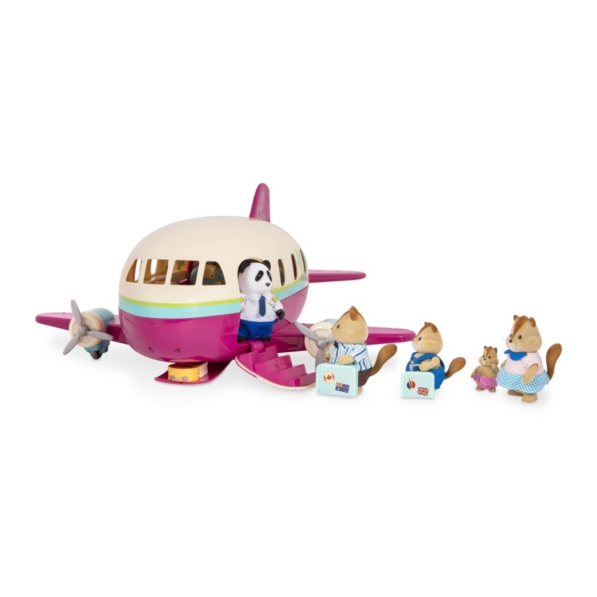 Li'l Woodzeez - Set de juguetes avión con accesorios