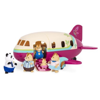 Li'l Woodzeez - Set de juguetes avión con accesorios