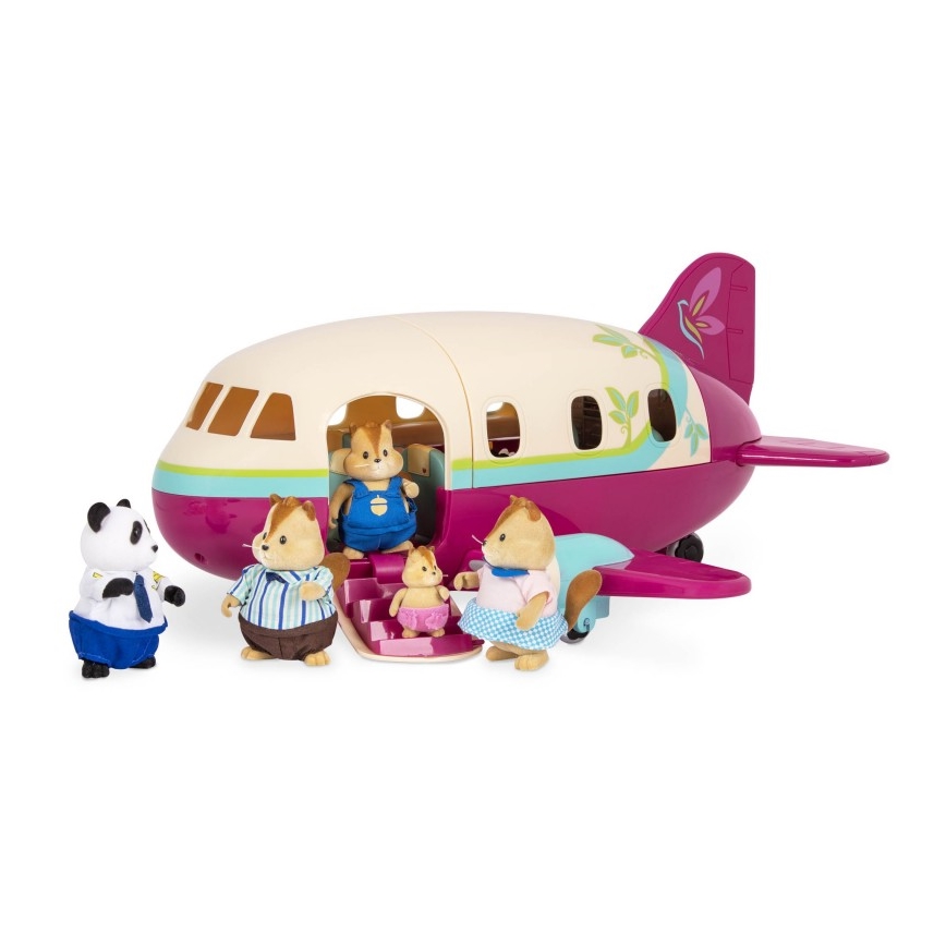 Li'l Woodzeez - Set de juguetes avión con accesorios