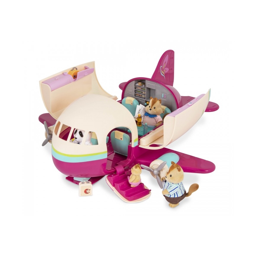 Li'l Woodzeez - Set de juguetes avión con accesorios