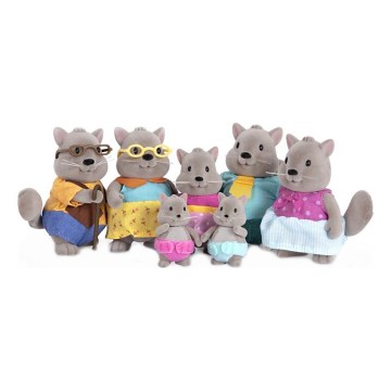 Li'l Woodzeez - Set de juguetes BUSTLEBERRY familia ardilla