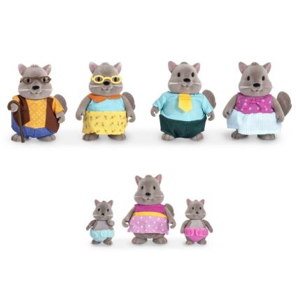 Li'l Woodzeez - Set de juguetes BUSTLEBERRY familia ardilla