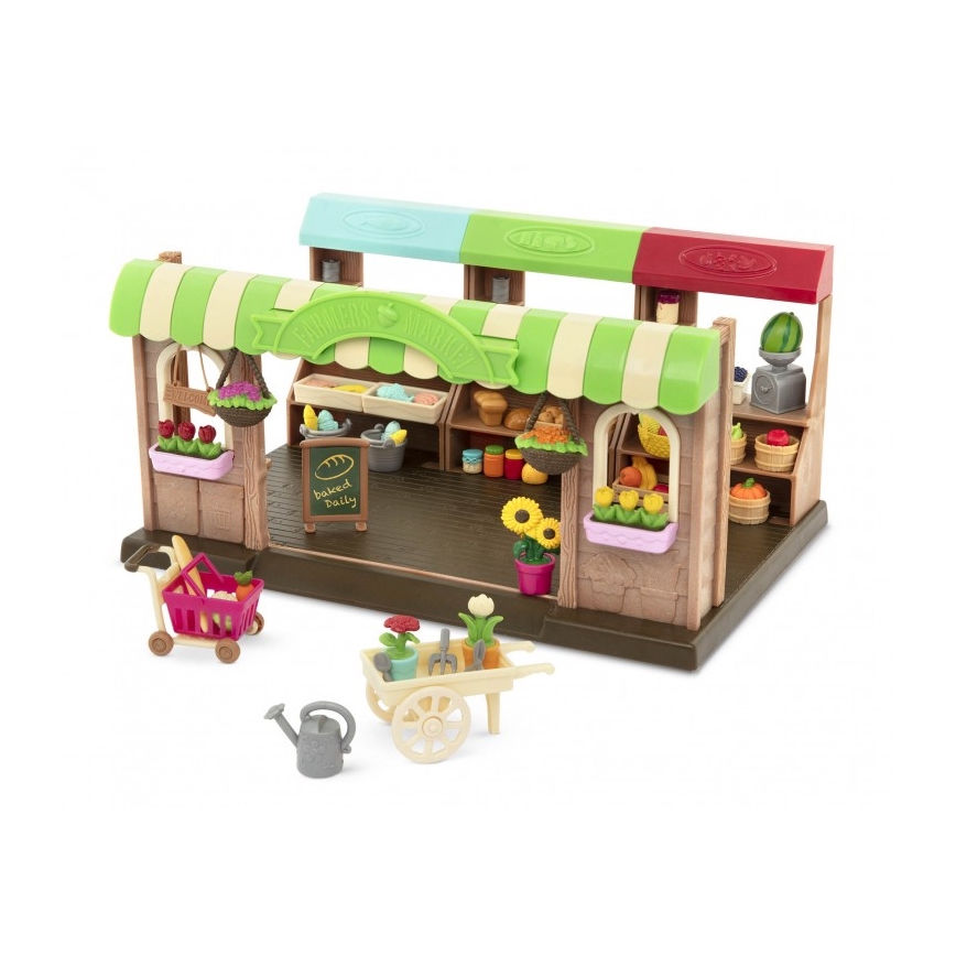 Li'l Woodzeez - Set de juguetes de mercado de agricultores
