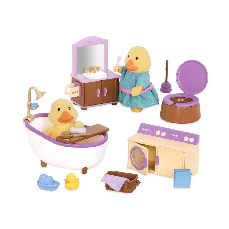 Li'l Woodzeez - Set de juguetes muebles de baño