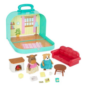 Li'l Woodzeez - Set de sala de estar en una vitrina