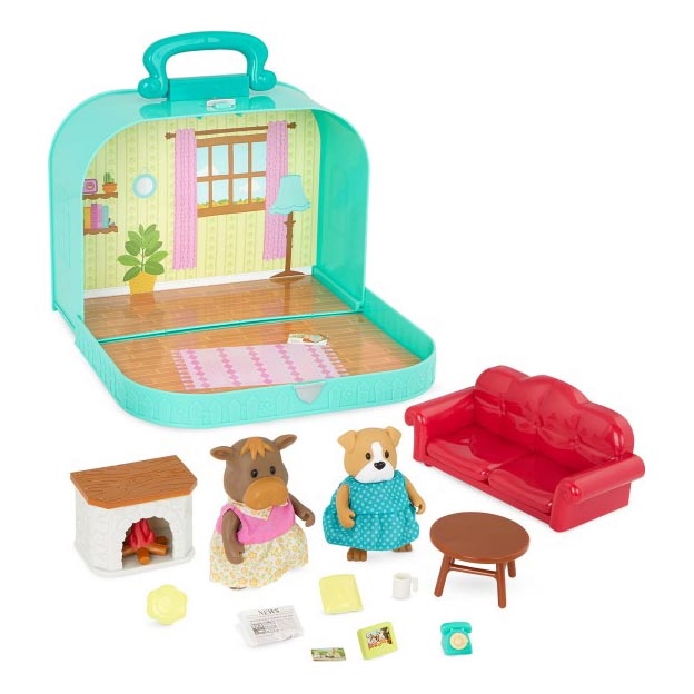 Li'l Woodzeez - Set de sala de estar en una vitrina