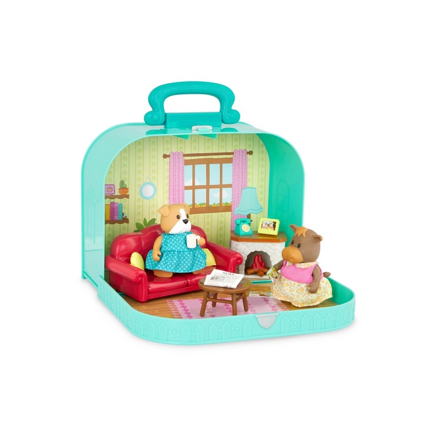 Li'l Woodzeez - Set de sala de estar en una vitrina