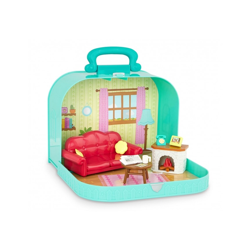 Li'l Woodzeez - Set de sala de estar en una vitrina
