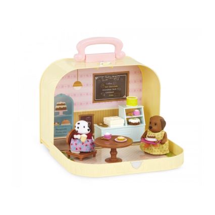 Li'l Woodzeez - Set de tienda de pasteles en una vitrina