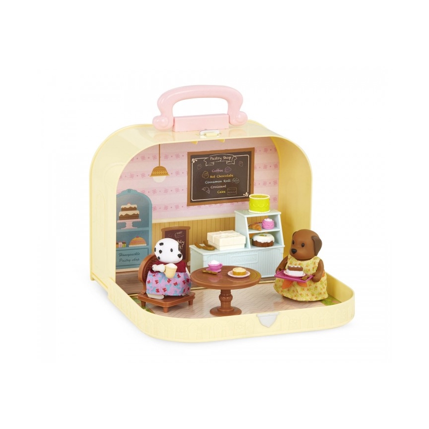 Li'l Woodzeez - Set de tienda de pasteles en una vitrina