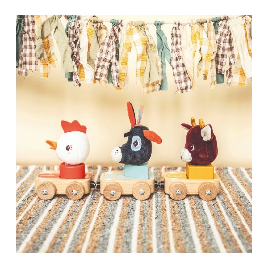 Lilliputiens - Coches de madera con animales Granja