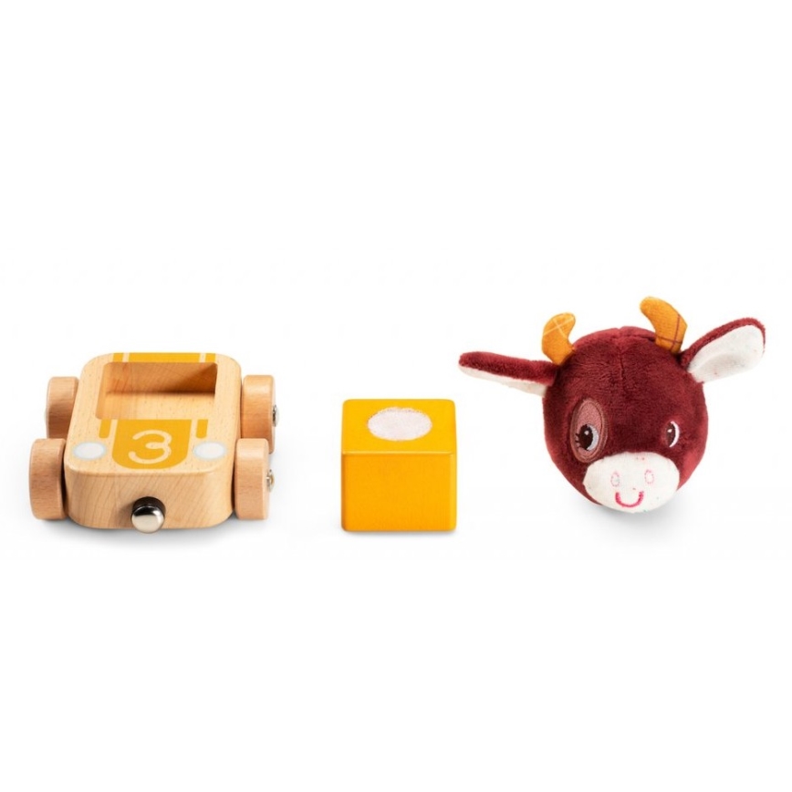 Lilliputiens - Coches de madera con animales Granja