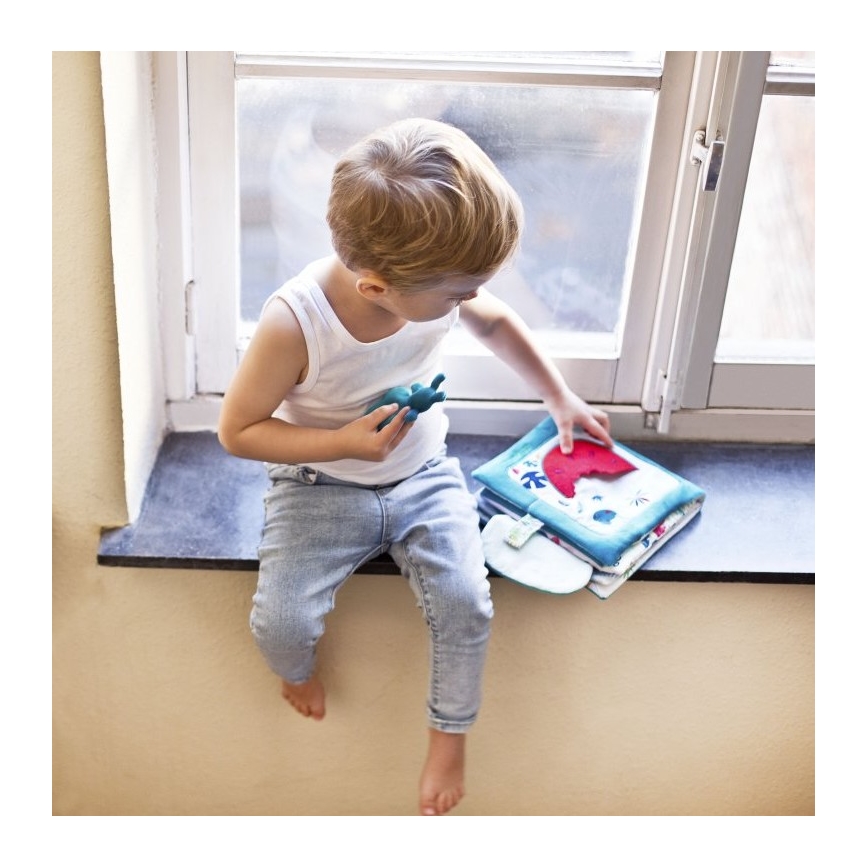 Lilliputiens - Libro del bebé textil rinoceronte Marius