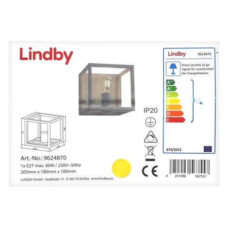 Lindby - Aplique MERON 1xE27/60W/230V