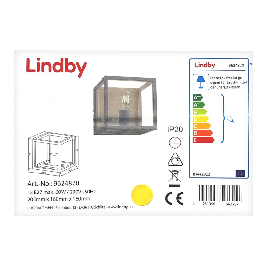 Lindby - Aplique MERON 1xE27/60W/230V