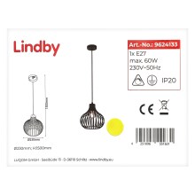 Lindby - Lámpara colgante FRANCES 1xE27/60W/230V