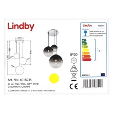 Lindby - Lámpara colgante ROBYN 3xE27/40W/230V