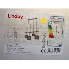 Lindby - Lámpara colgante RUKAIA 4xE27/42W/230V