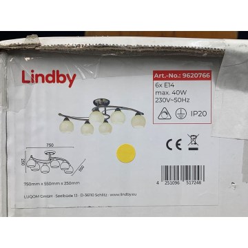 Lindby - Lámpara colgante SVEAN 6xE14/40W/230V