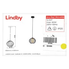 Lindby - Lámpara de araña con cable CEDRICE 1xE27/60W/230V