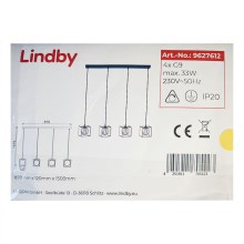 Lindby - Lámpara de araña con cable JOSIPA 4xG9/33W/230V