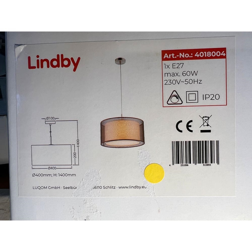 Lindby - Lámpara de araña con cable NICA 1xE27/60W/230V