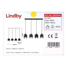 Lindby - Lámpara de araña con cable TALLINN 4xE27/60W/230V