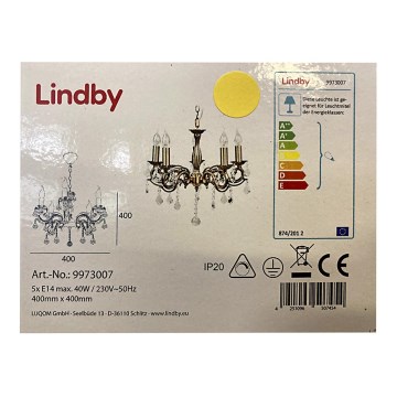 Lindby - Lámpara de araña con cadena KORA 5xE14/40W/230V