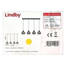 Lindby - Lámpara de araña de cable FRANCES 4xE27/60W/230V