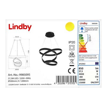 Lindby - Lámpara de araña LED con cable OLADA LED/57,5W/230V