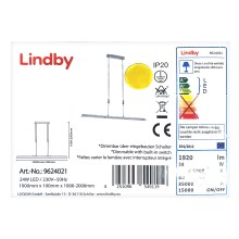 Lindby - Lámpara de araña LED regulable con cable SLADJA LED/24W/230V