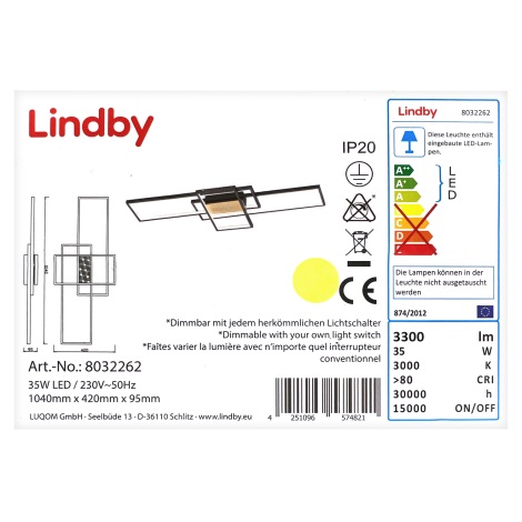Lindby - Lámpara de techo LED regulable EMILJAN LED/35W/230V
