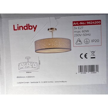 Lindby - Lámpara de techo UMMA 3xE27/60W/230V