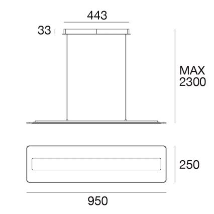 Linea Light 8936 - Lámpara de araña LED en ristra ANTILE LED/45W/230V CRI 90 blanco